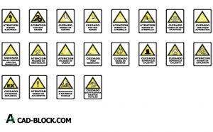 Signage safety and health dwg drawing