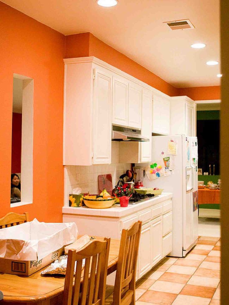 Сочетание цветов интерьер кухни светлый оранжевый