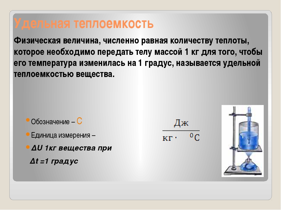 Единица измерения удельной теплоемкости плавления