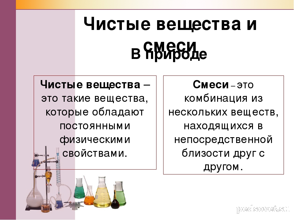 План конспект по химии на тему чистые вещества и смеси параграф 12 в седьмом классе