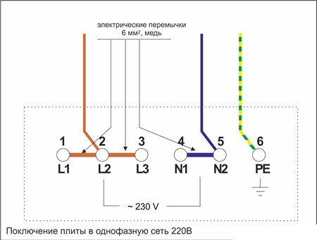 Однофазное подключение