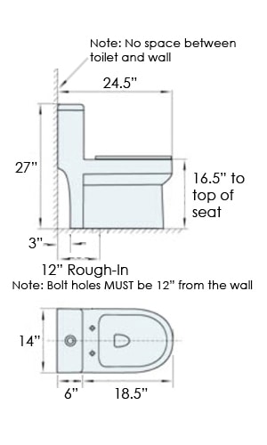 Galba 24.5-inch Elongated Compact Toilet