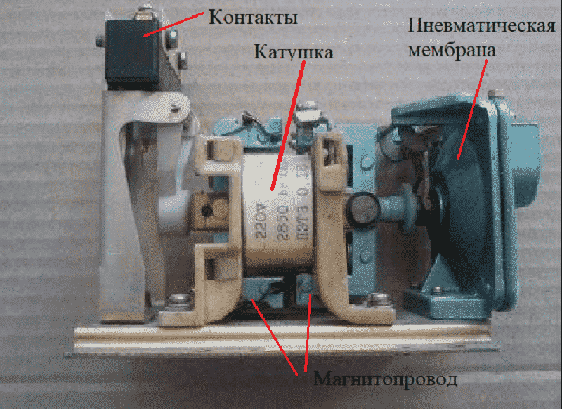 Конструкция пневматического реле