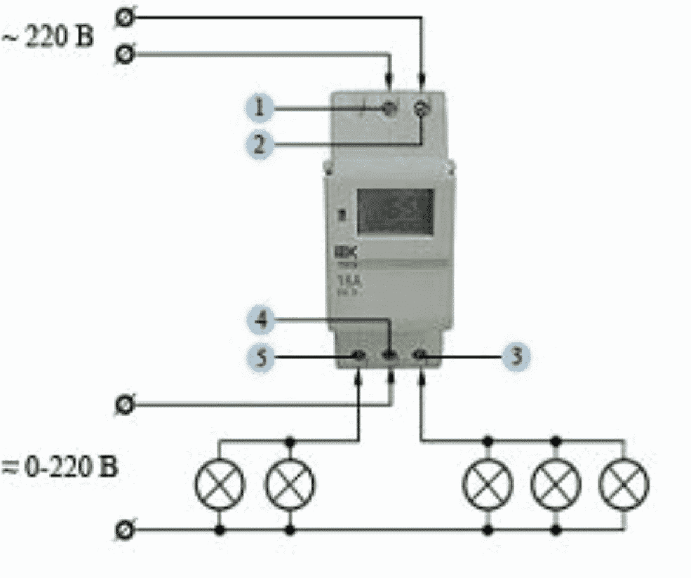 Еще одна схема подключения реле времени