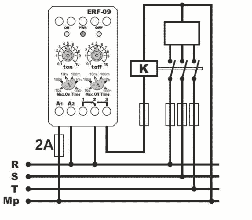 Схема включения реле через контактор
