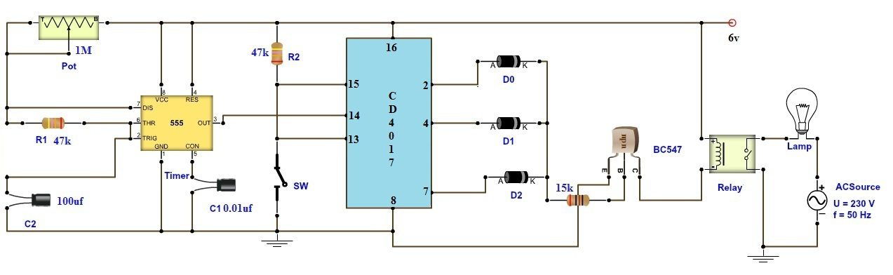 adjustable timer using 4017