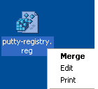 Fig: Transfer Windows PuTTY Registry to another computer